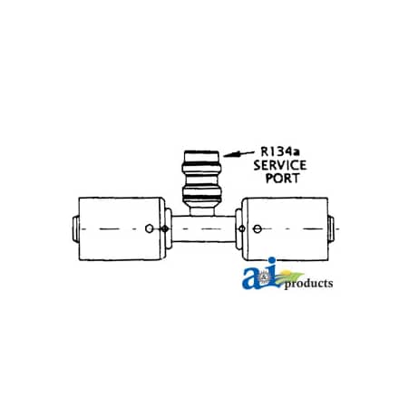 A & I Products Straight Splicer w/ R134a Service Port Steel Beadlock Fitting 4" x5" x2" A-461-3108